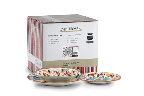 Set de 18 Assiettes en Céramique PORTO